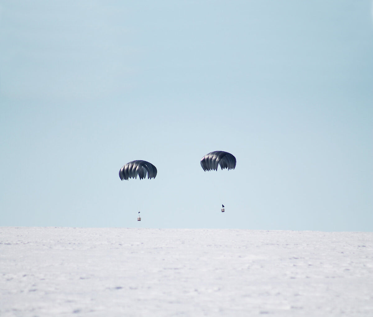 LCADS Low Velocity Cargo Parachutes airdropped payloads in Antartica with a mission of resupplying scientists.