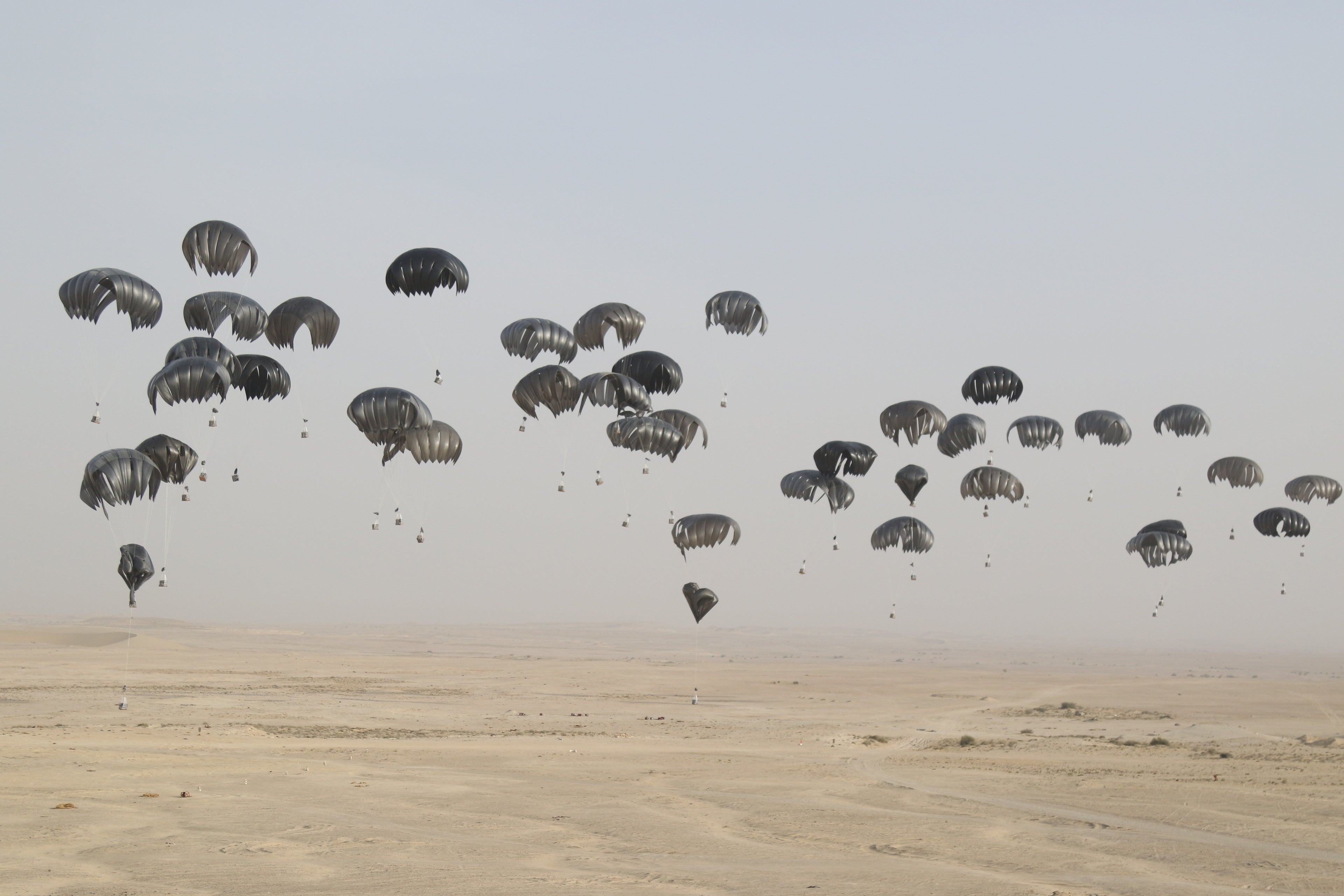 LCADS Low Velocity Cargo Parachutes airdropped in Afghanistan. 